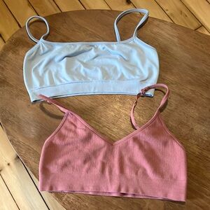 TWO Seamless Bralettes Gap Body M Old Navy Active L (see measurements)